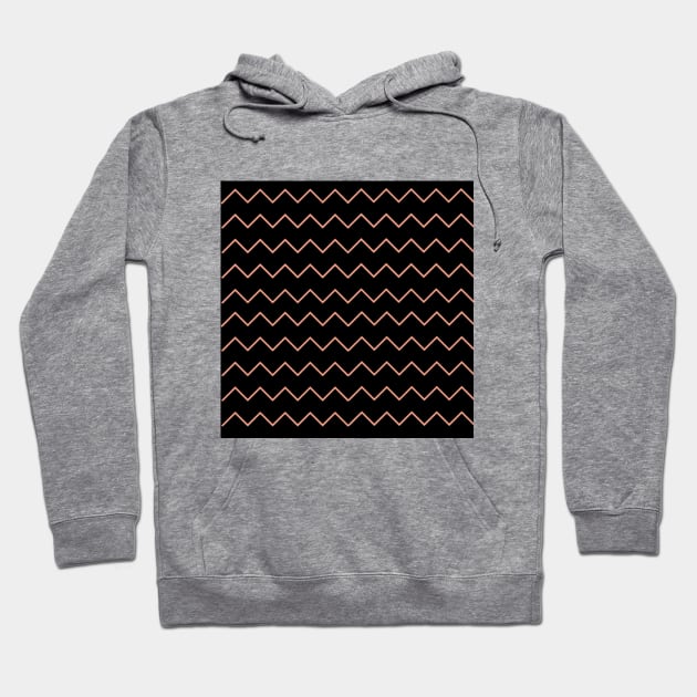 Black zigzag pattern Hoodie by Shineyarts